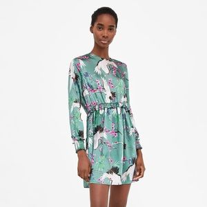 ZARA Heron Print Dress XS